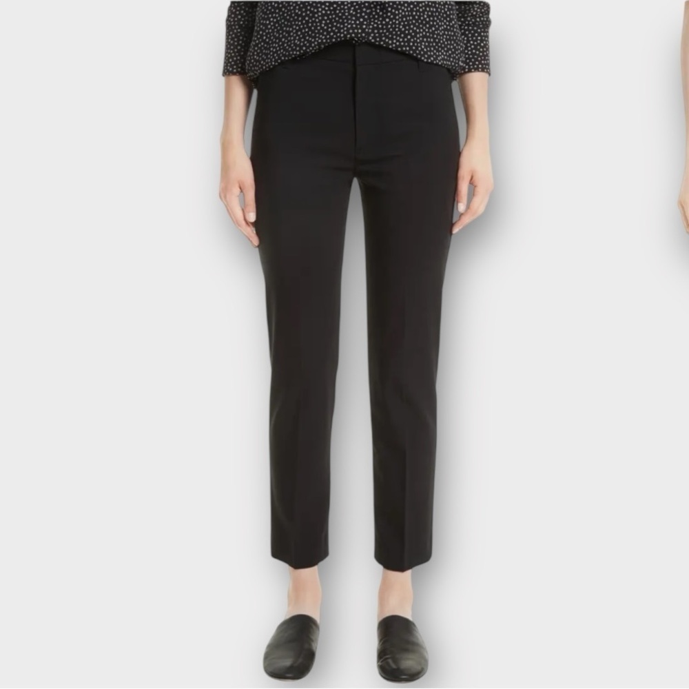 VINCE Wool Tapered Trousers Black Size 6